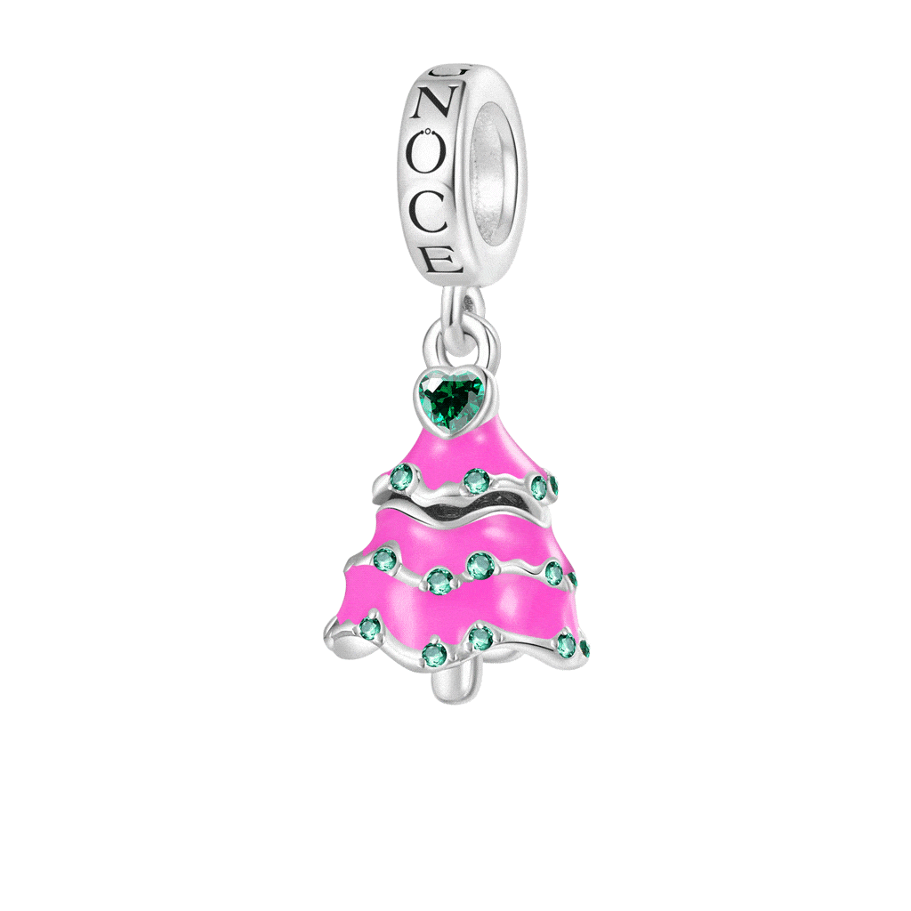 Gnoce Openable Surprise Christmas Pink Tree Pendant Dangle Charm_1