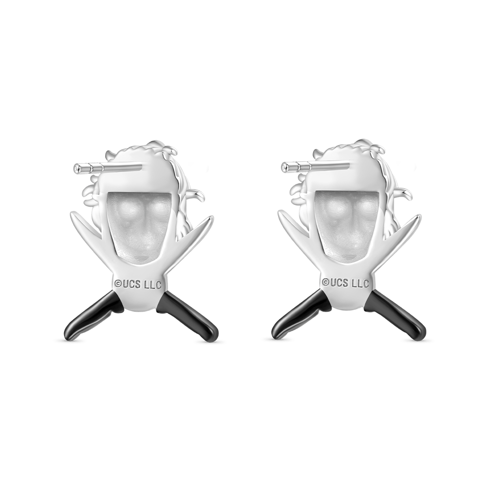 Gnoce Halloween Michael Myers and Knife Gemstone Stud Earrings_3