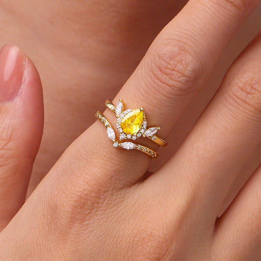 Gnoce Pear-Cut Stackable Ring_5
