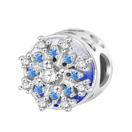Gnoce Engravable Rotatable Snowflake Charm Platinum-plated Silver Blend_1