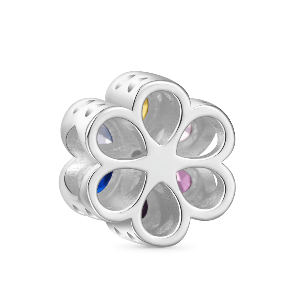 Gnoce Rainbow Daisy Charm Platinum-plated Silver Blend_2