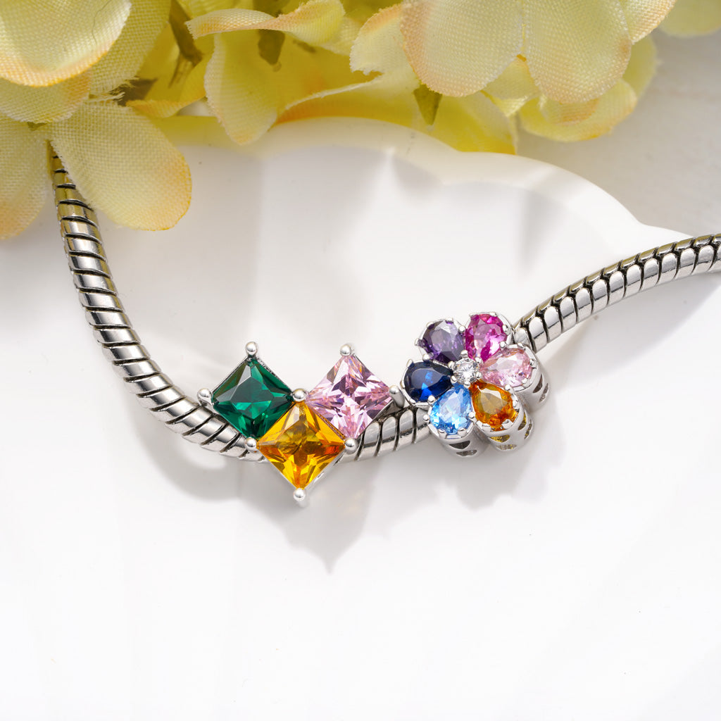 Gnoce Rainbow Daisy Charm Platinum-plated Silver Blend_3