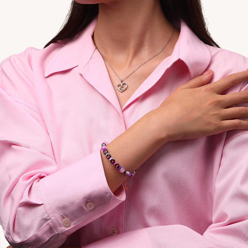 Gnoce Halloween Letter DIY Purple Bead & Box with Two Bracelets_5