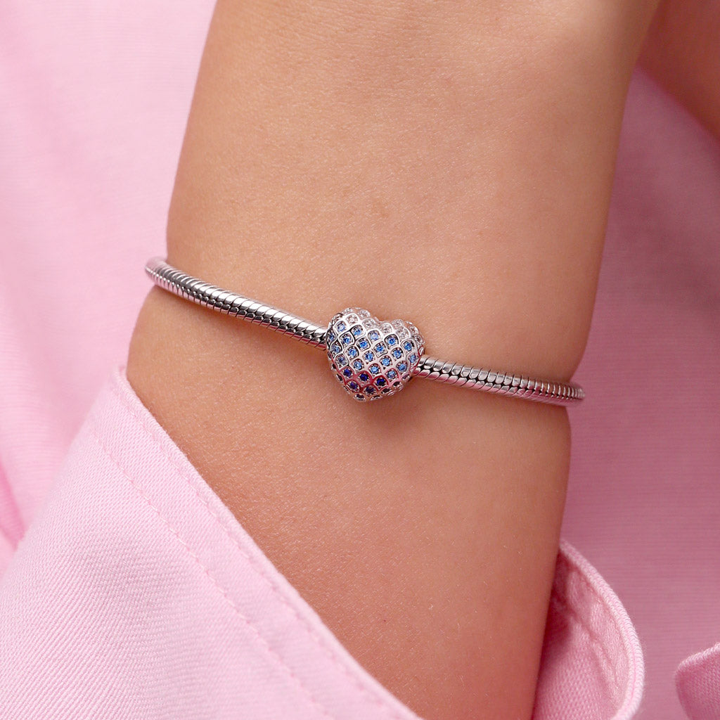 Gnoce Blue Ombre Fish Scale Heart Charm_5