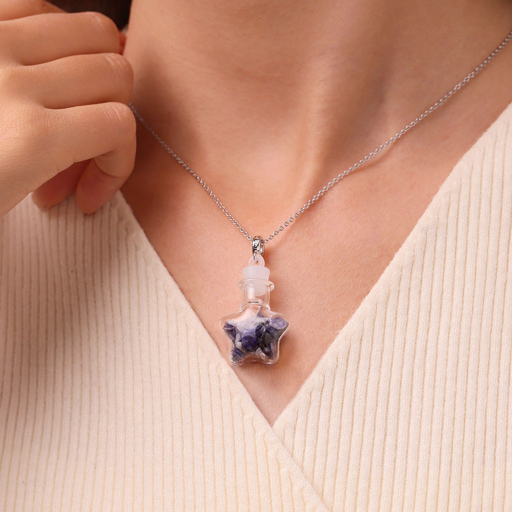 Gnoce Natural Kyanite Star Bottle Pendant Dangle Charm_5