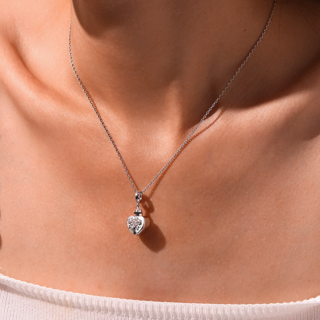 Gnoce Engravable Tree Urn Ashes Charm Platinum-plated Silver Blend_6