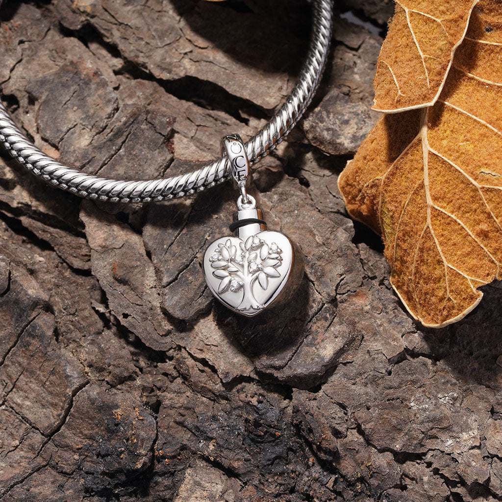 Gnoce Engravable Tree Urn Ashes Charm Platinum-plated Silver Blend_4