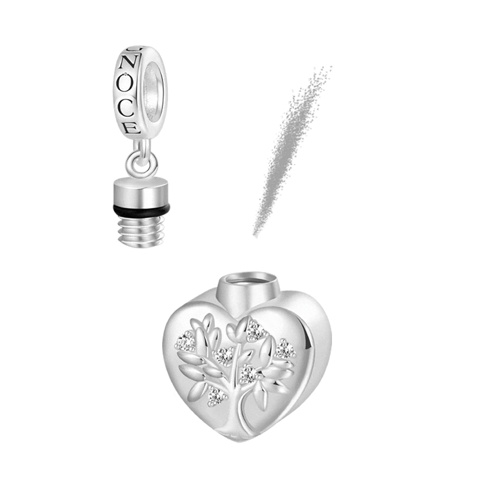 Gnoce Engravable Tree Urn Ashes Charm Platinum-plated Silver Blend_1