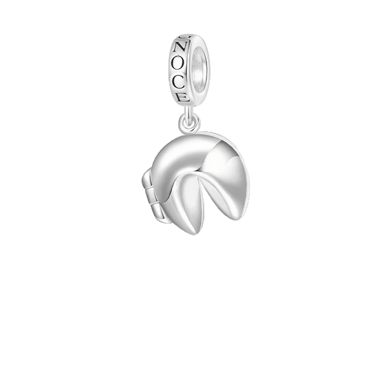 Gnoce Engravable Fortune Cookie Charm Platinum-plated Silver Blend_1