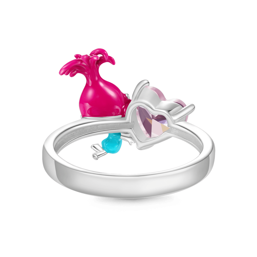 Gnoce Trolls Poppy Embraces Heart Gemstone Ring_2