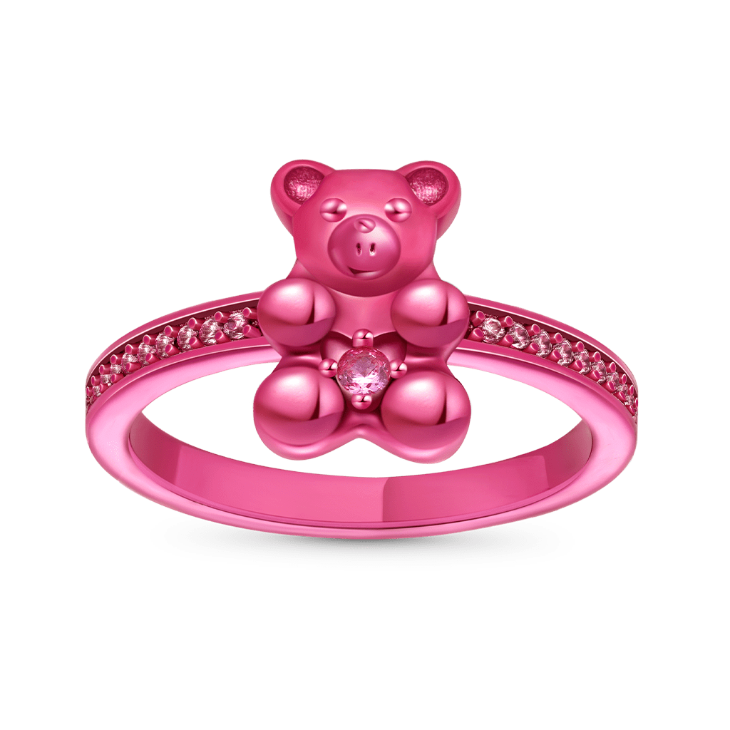 Gnoce Cute Pink Candy Bear Ring_1