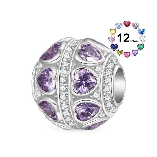 Gnoce Love Yourself Birthstone Charm Platinum-plated Silver Blend_1