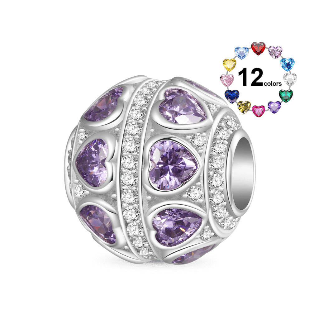 Gnoce Love Yourself Birthstone Charm Platinum-plated Silver Blend_1
