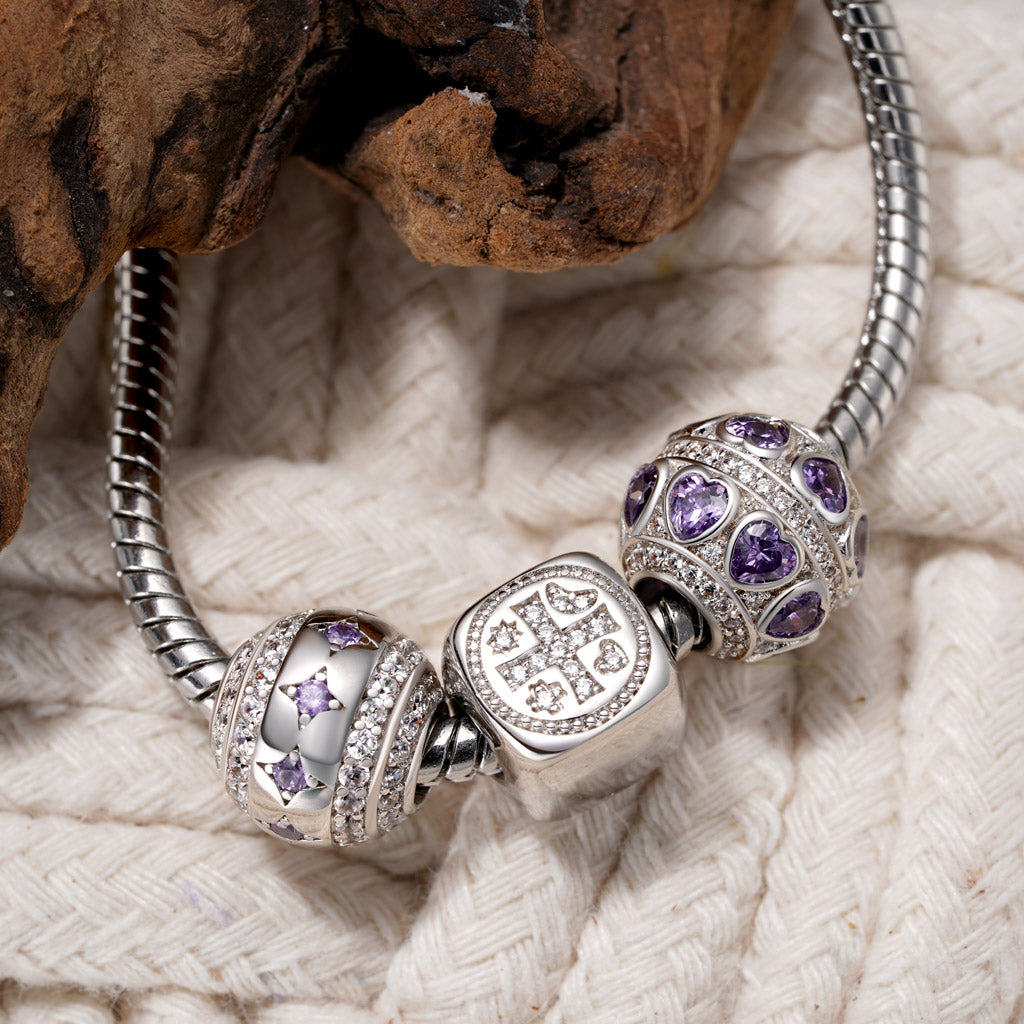 Gnoce Love Yourself Birthstone Charm Platinum-plated Silver Blend_3