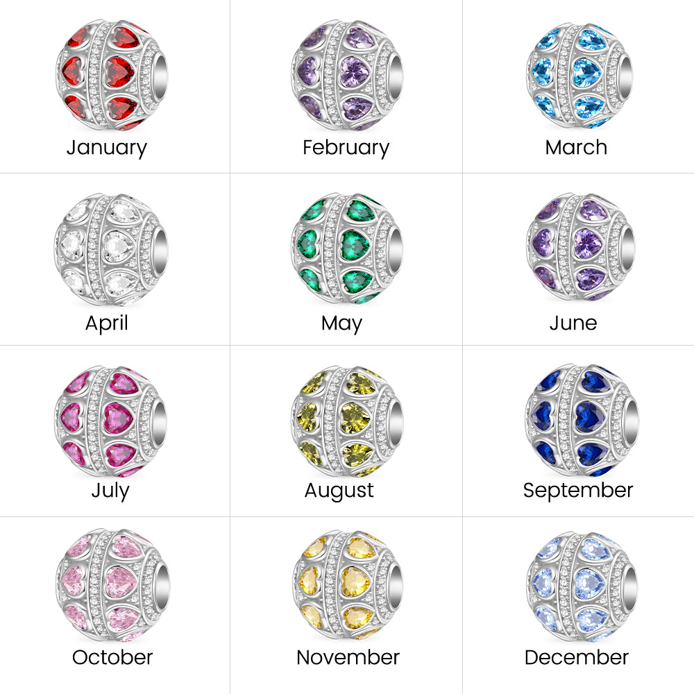 Gnoce Love Yourself Birthstone Charm Platinum-plated Silver Blend_6