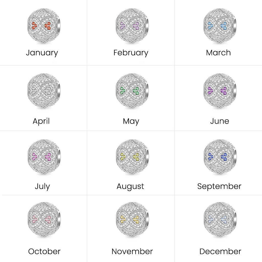 Gnoce Infinite Love Birthstone Charm Platinum-plated Silver Blend_6