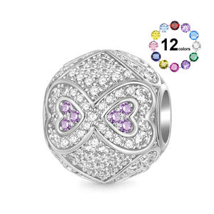 Gnoce Infinite Love Birthstone Charm Platinum-plated Silver Blend_1