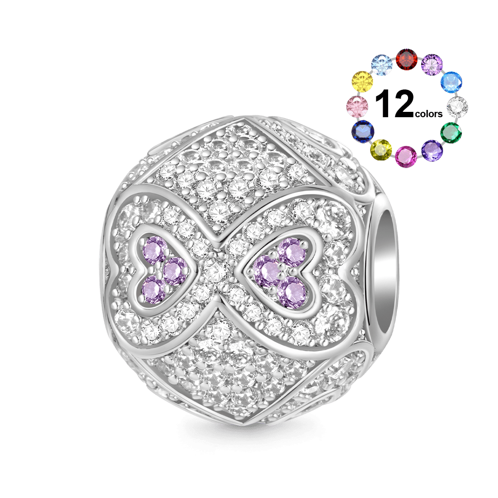 Gnoce Infinite Love Birthstone Charm Platinum-plated Silver Blend_1