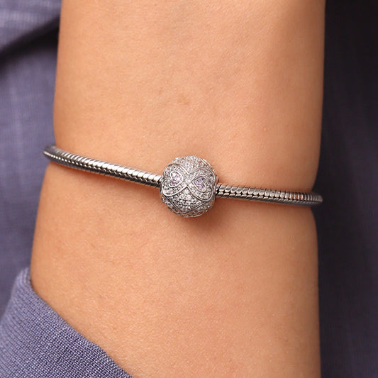 Gnoce Infinite Love Birthstone Charm Platinum-plated Silver Blend_5