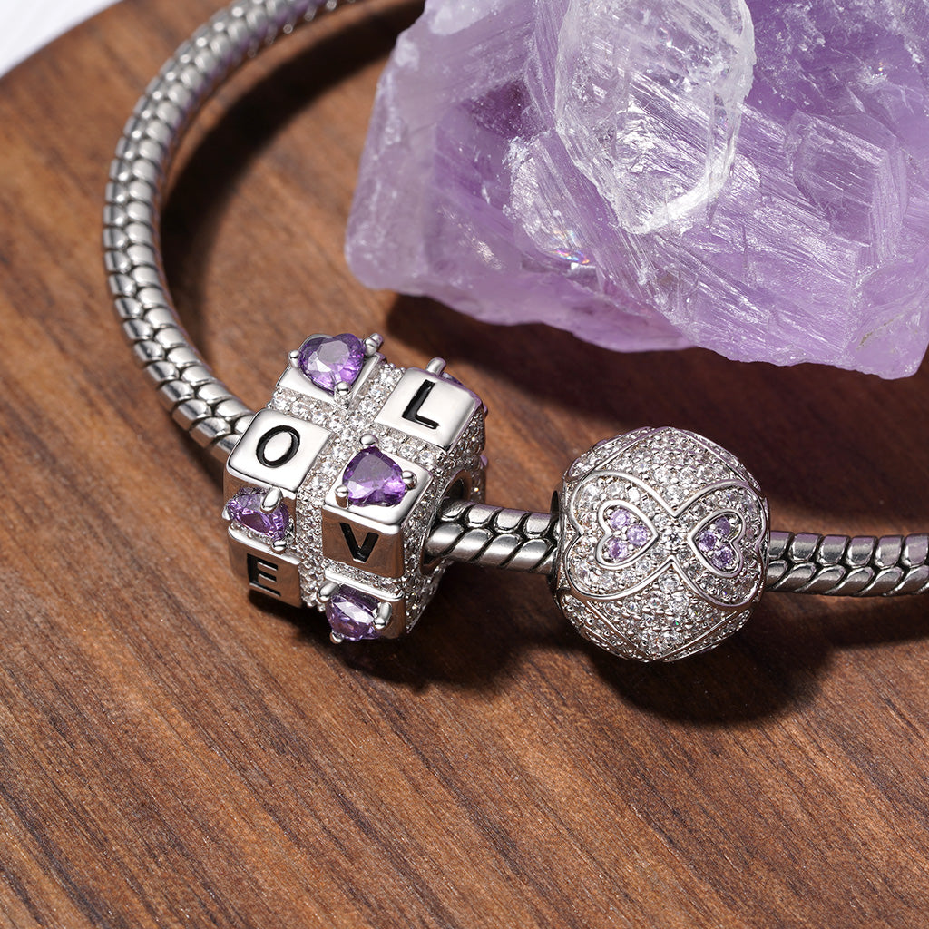 Gnoce Infinite Love Birthstone Charm Platinum-plated Silver Blend_3