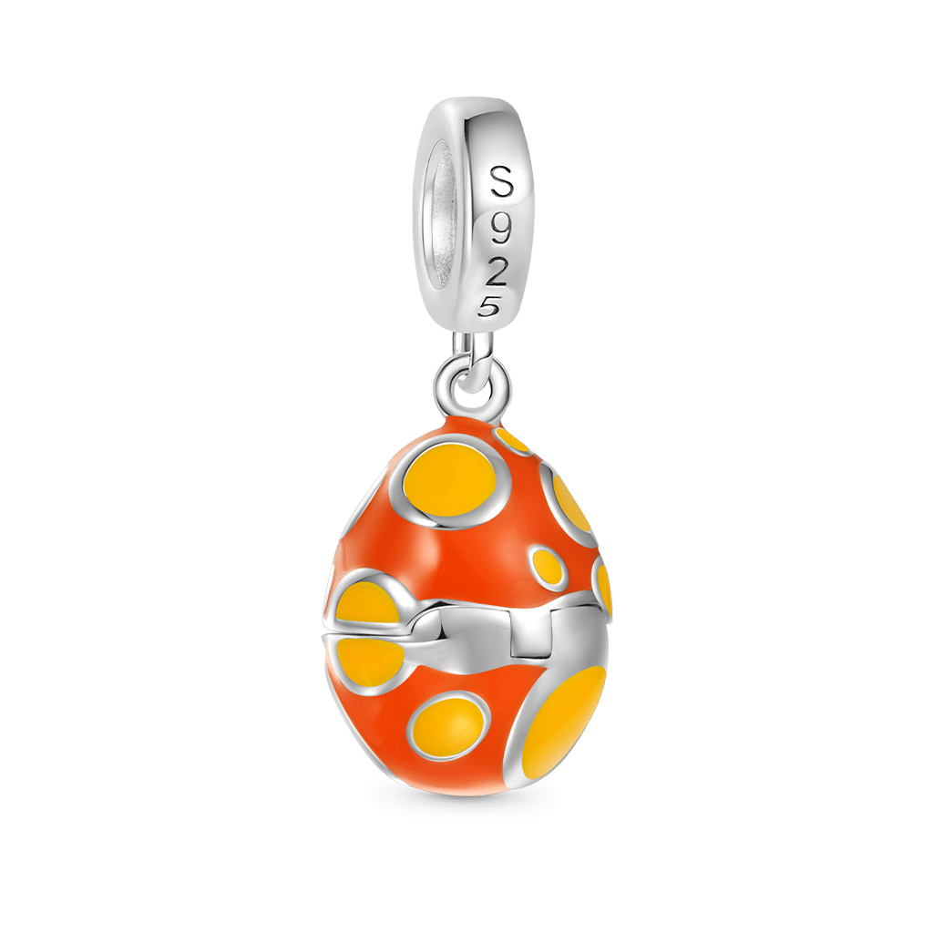 Gnoce Easter Egg-Pocket Dachshund Charm Platinum-plated Silver Blend_3