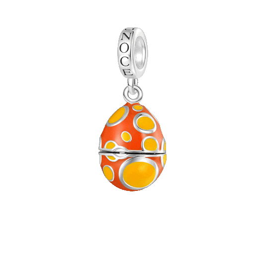 Gnoce Easter Egg-Pocket Dachshund Charm Platinum-plated Silver Blend_1
