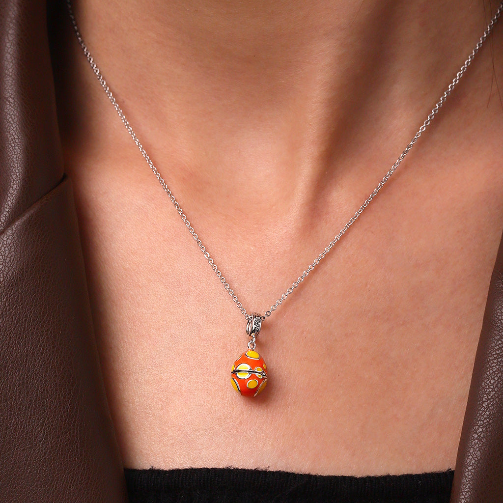 Gnoce Easter Egg-Pocket Dachshund Charm Platinum-plated Silver Blend_6