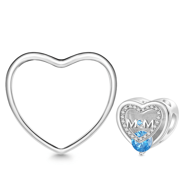 Gnoce Mother's Day Heart Birthstone Personalized Photo Charm_3