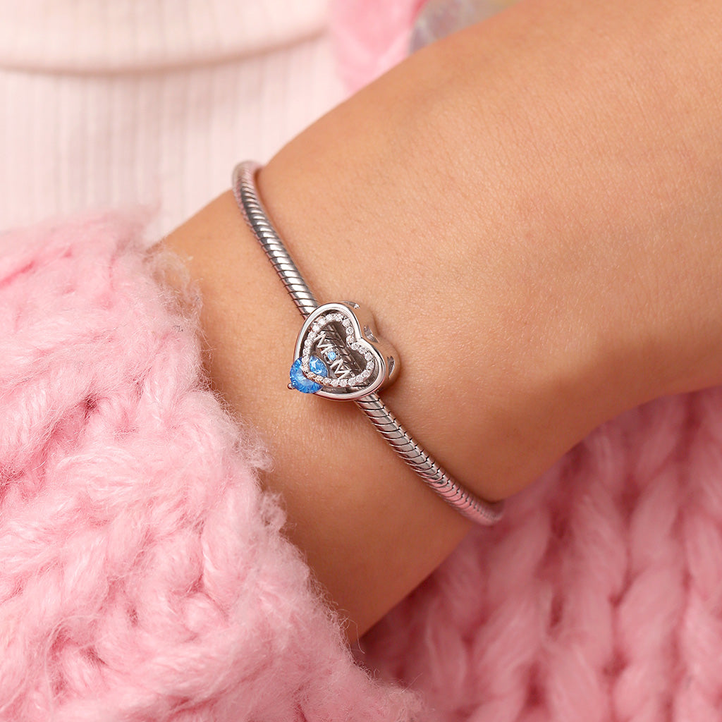 Gnoce Mother's Day Heart Birthstone Personalized Photo Charm_7