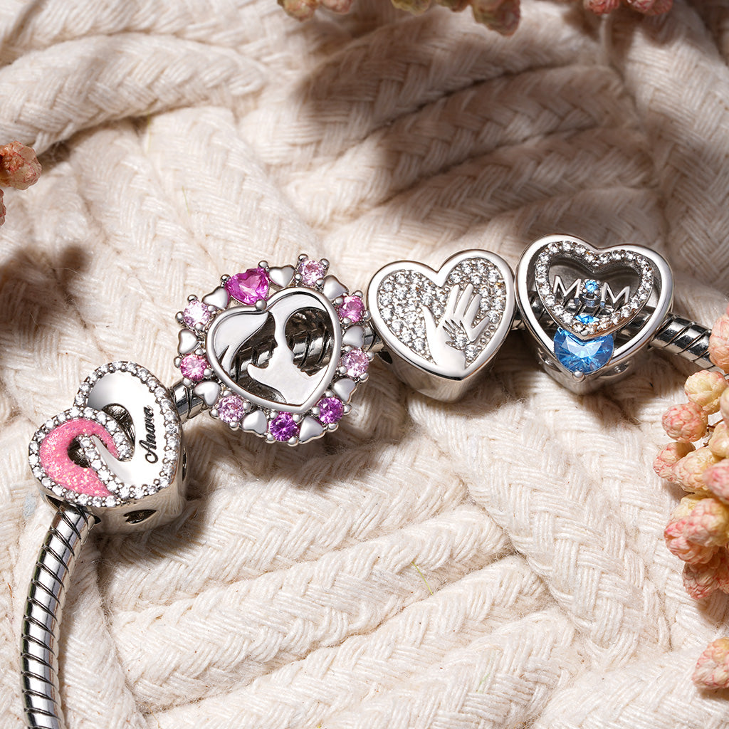 Gnoce Mother's Day Heart Birthstone Personalized Photo Charm_4