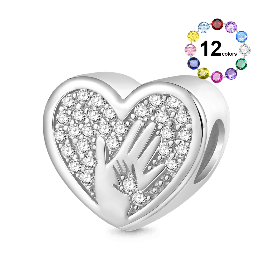 Gnoce Mother's Palms Big Hand Little Hand Charm Platinum-plated Silver Blend_1