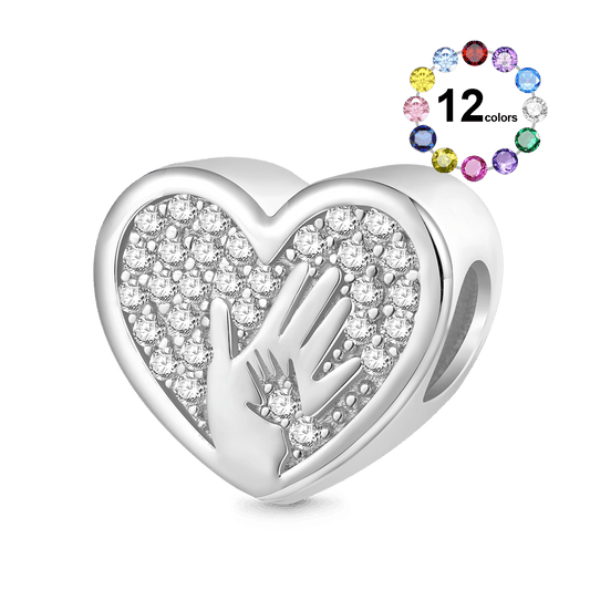 Gnoce Mother's Palms Big Hand Little Hand Charm Platinum-plated Silver Blend_1