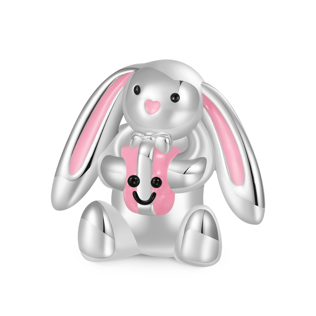 Gnoce Long-eared Rabbit Holding Gift Charm_1