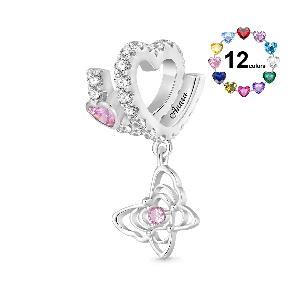 Gnoce Butterfly Love Letter Charm Platinum-plated Silver Blend_1