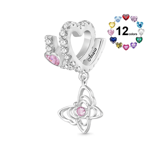 Gnoce Butterfly Love Letter Charm Platinum-plated Silver Blend_1