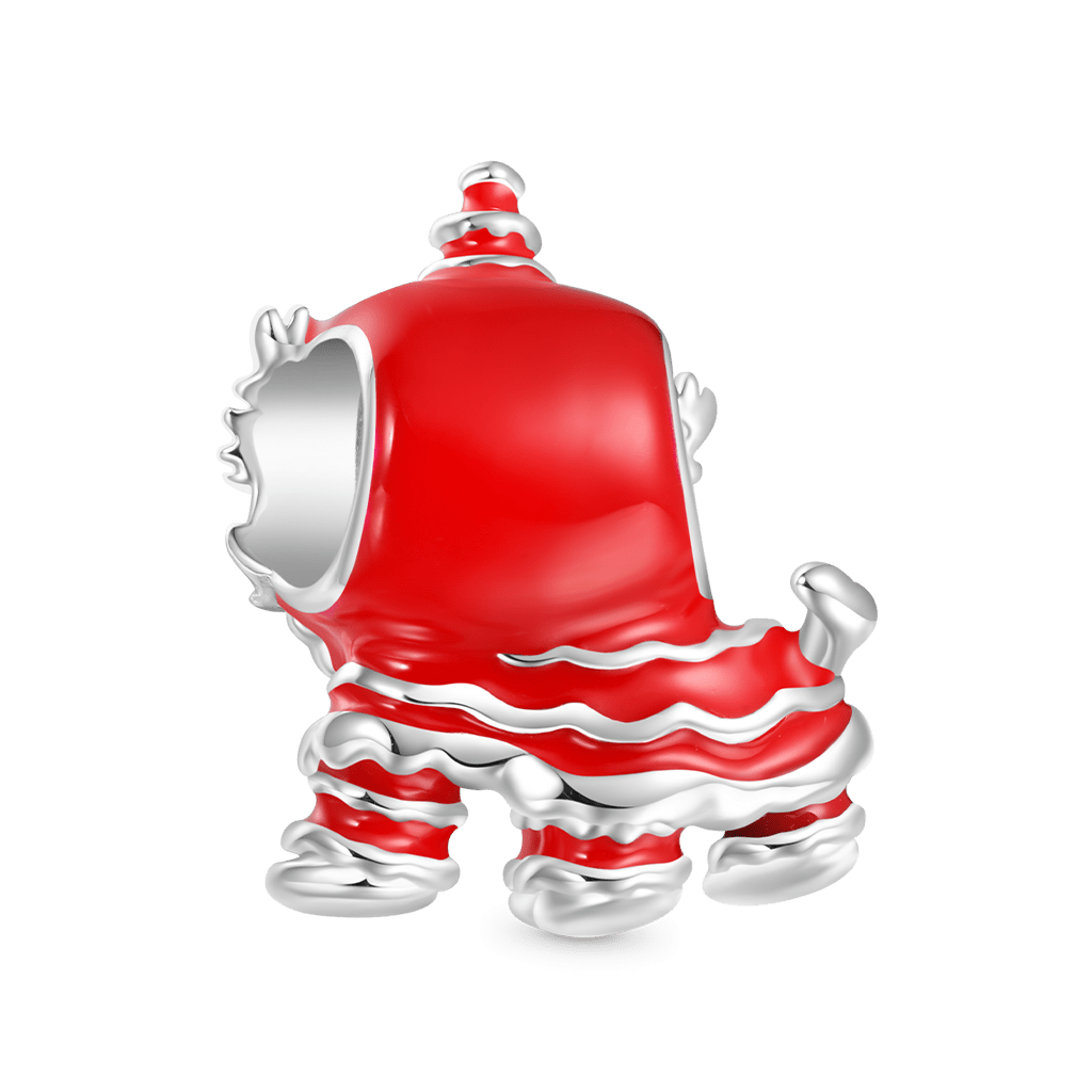 Gnoce Happy New Year Lion Dance Charm Platinum-plated Silver Blend_2