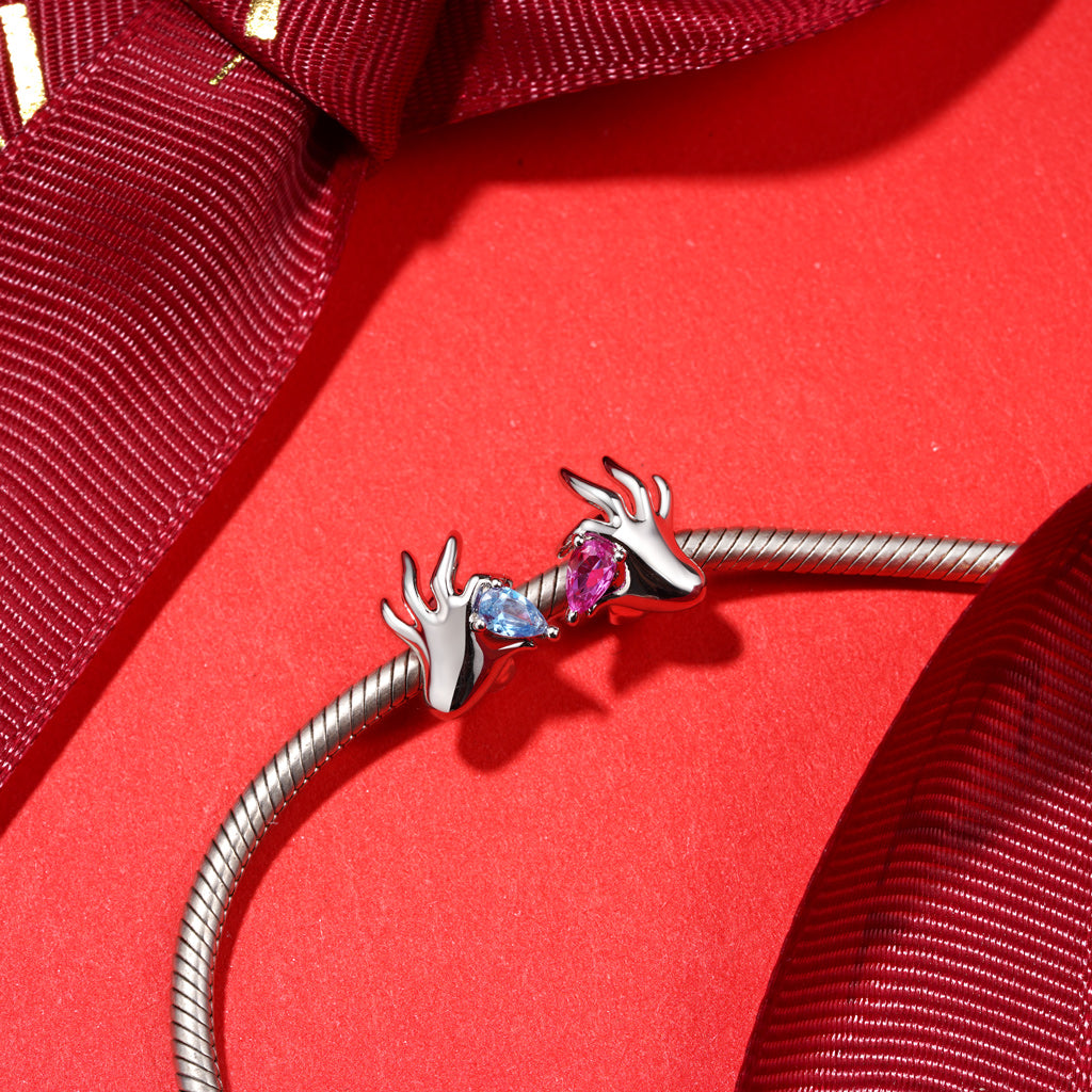 Gnoce Hands with Love Birthstone Charm Platinum-plated Silver Blend_4
