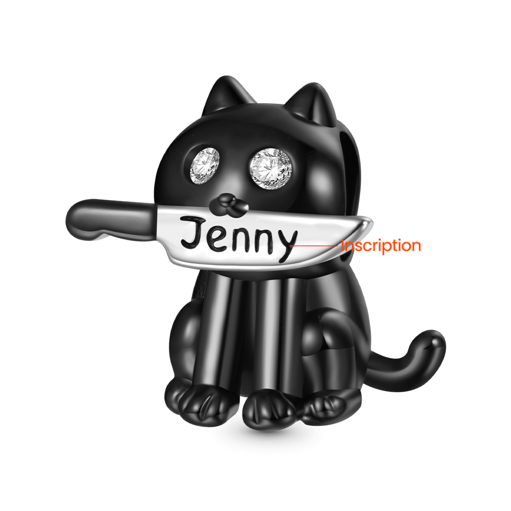 Gnoce Black Cat Engravable Knife Charm_2