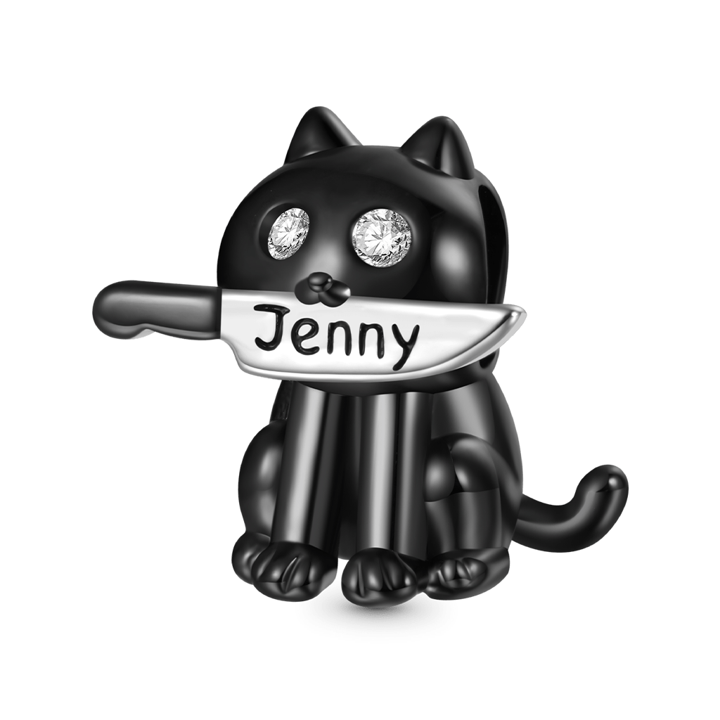 Gnoce Black Cat Engravable Knife Charm_1