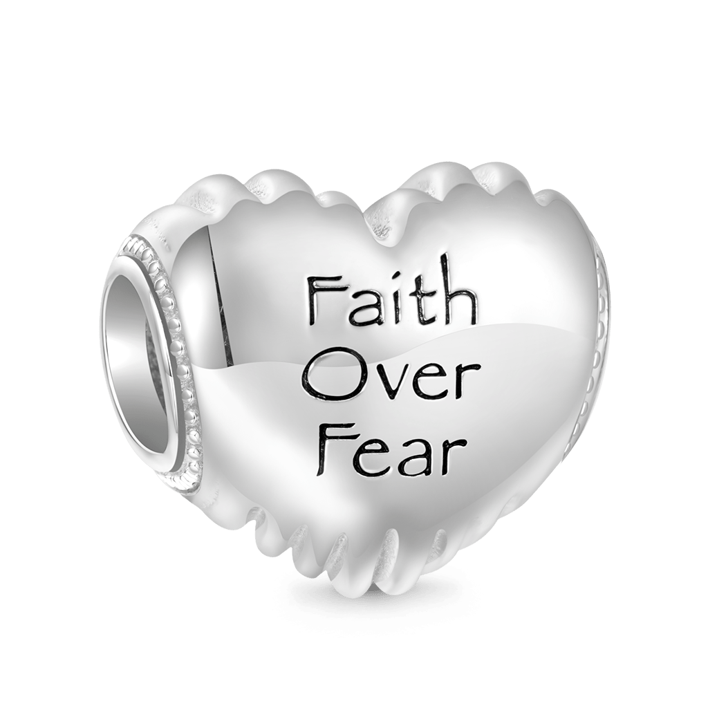 Gnoce Cross Faith Over Fear Birthstone Charm Platinum-plated Silver Blend_2