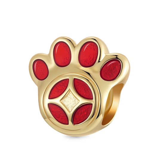 Gnoce Gold Plated Fortune Paw Print Charm_1