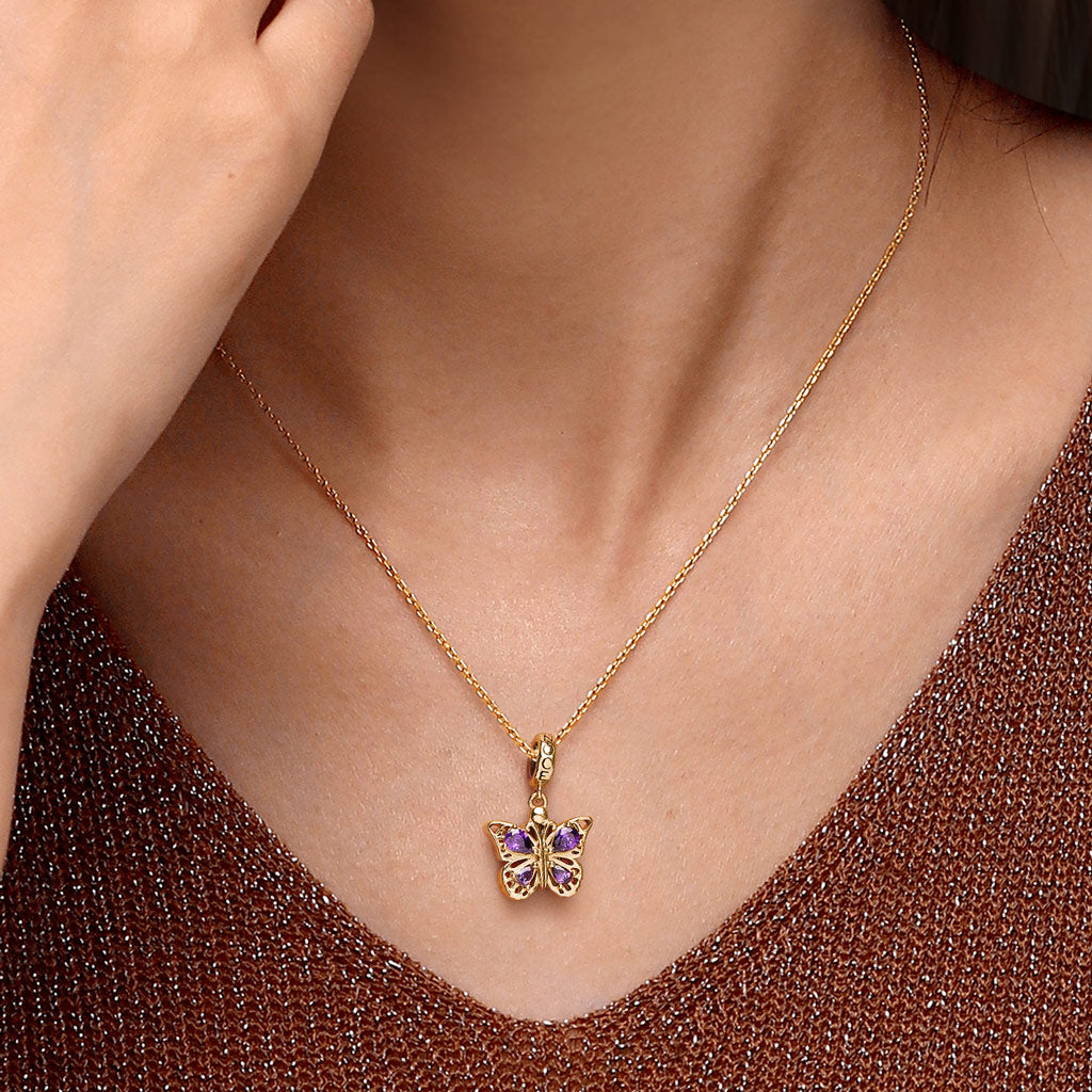 Gnoce Openable Purple Butterfly Charm_6
