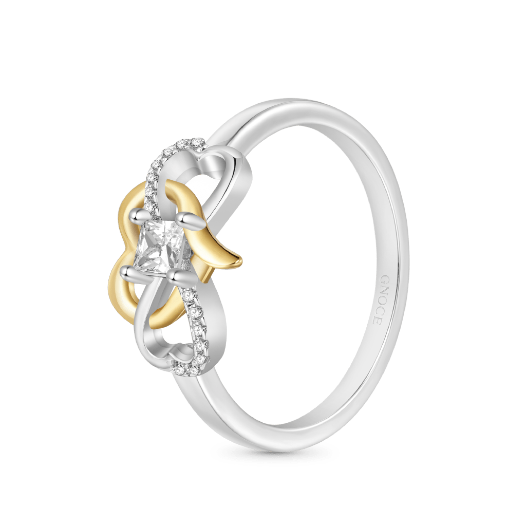 Gnoce Two-Tone  Infinity Mobius Ring Platinum-plated Silver Blend_2