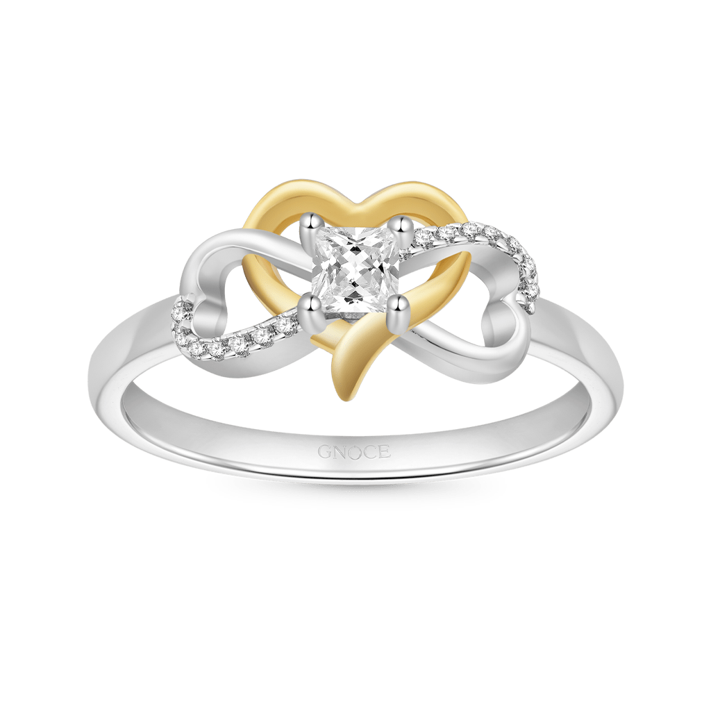 Gnoce Two-Tone  Infinity Mobius Ring Platinum-plated Silver Blend_1