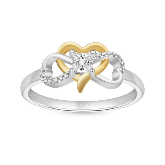 Gnoce Two-Tone  Infinity Mobius Ring Platinum-plated Silver Blend_1