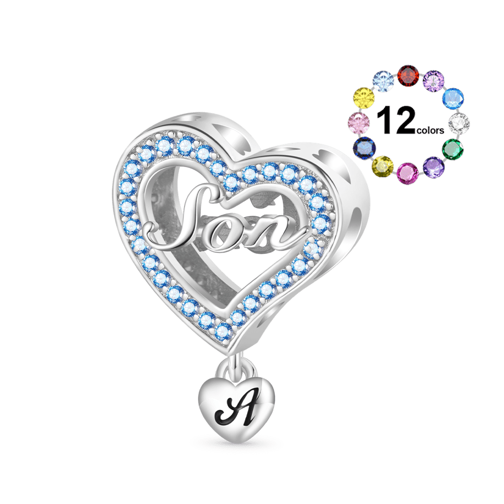 Gnoce Family Members Son Charm Platinum-plated Silver Blend_1