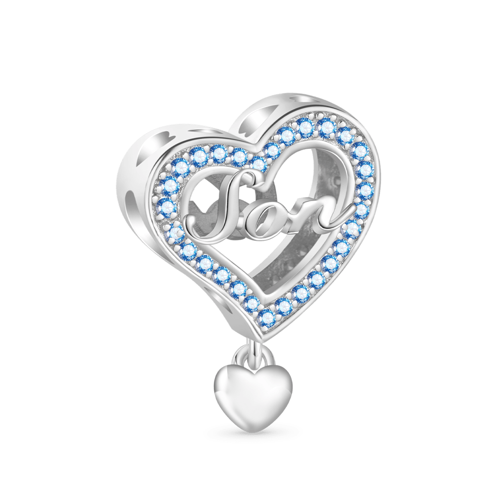 Gnoce Family Members Son Charm Platinum-plated Silver Blend_3