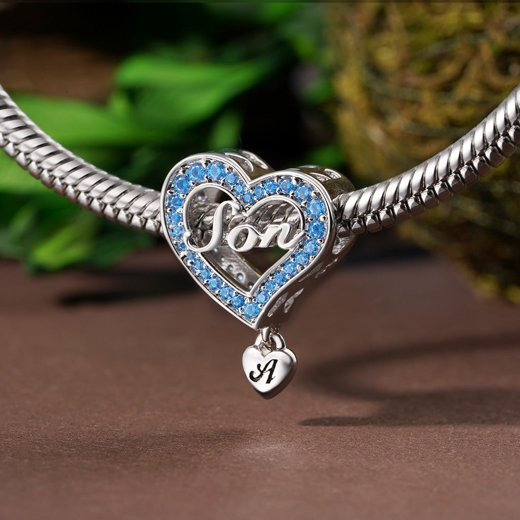 Gnoce Family Members Son Charm Platinum-plated Silver Blend_5