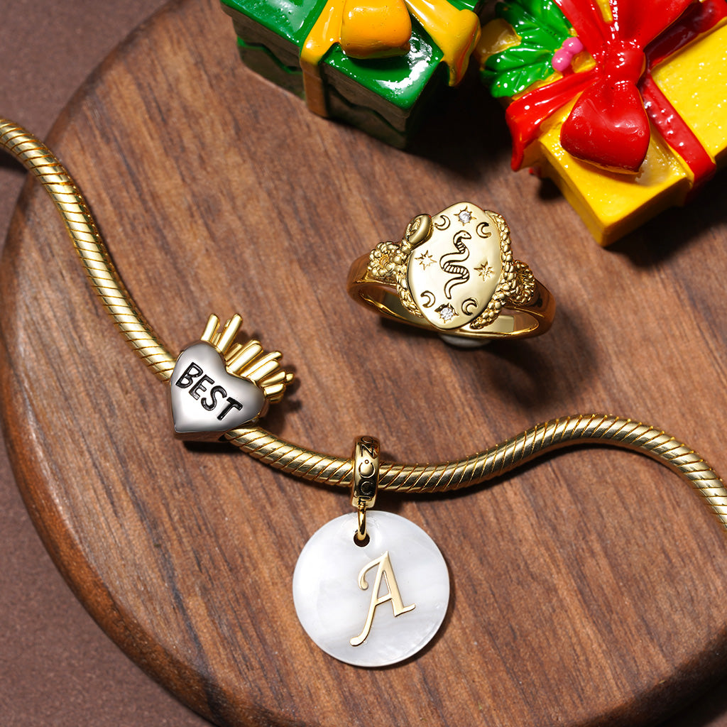 Gnoce Freshwater Shell 26 Letters Charm_5