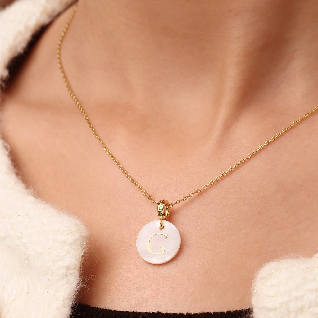 Gnoce Freshwater Shell 26 Letters Charm_7